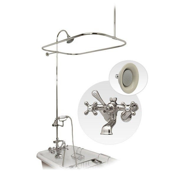 Cabine de douche avec robinet et pomme de douche tournesol, Chrome