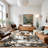 Monaco Series Abrstract Black/Gray/Ivory/Beige Area Rug-1443606382