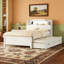 Lit plateforme double en bois avec lit gigogne, tête de lit et tiroirs-487139596