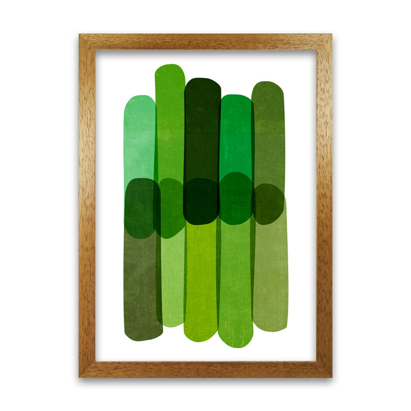 Green Abstract - Print, 30cm H x 21cm W x 3cm D, Oak Frame