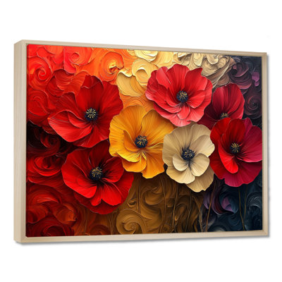 Crimson Serenity Of Vibrant Red Poppies I - Art mural coquelicots