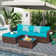 Abler Wicker 3 - Person Modular Patio Conversation Sets with Cushions