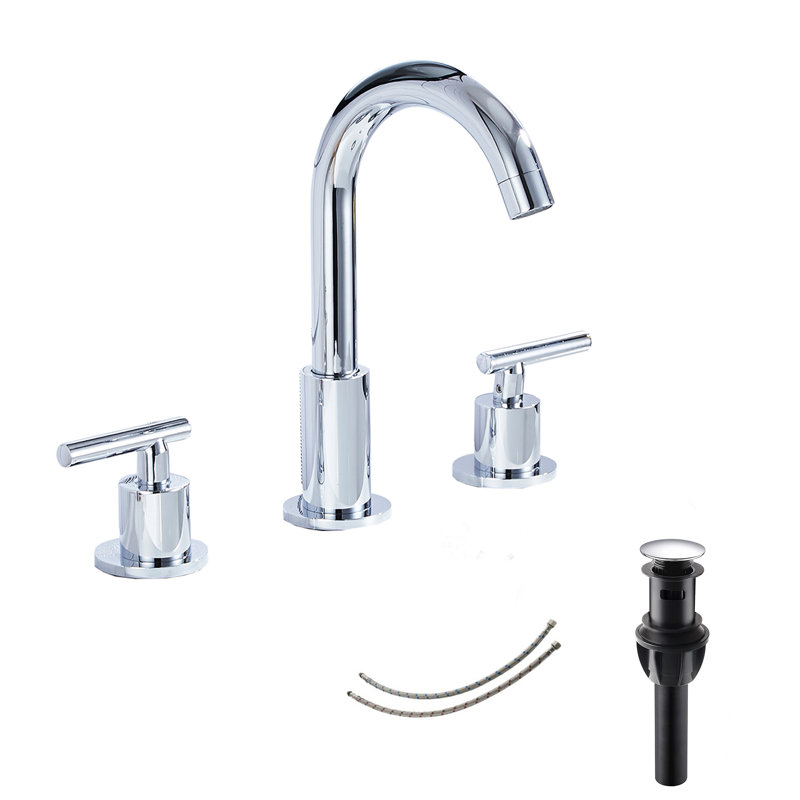 Widespread Bathroom Sink Faucet, Polished Chrome