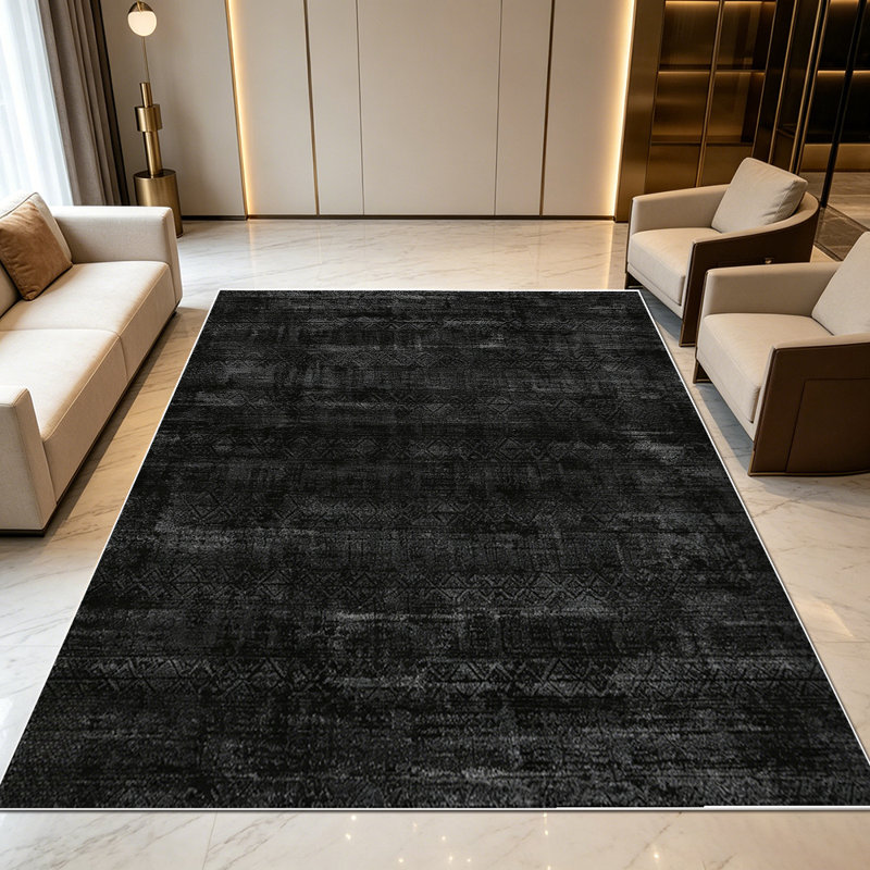 1PC distressed dark charcoal vintage geometric woven farmhouse area rugs for Living Room, Soft and Comfortable, Suitable for all seasons, easy-to-maintain, machine washable Indoor floor mat, Under Table Farmhouse suitable for dining room, bedroom,