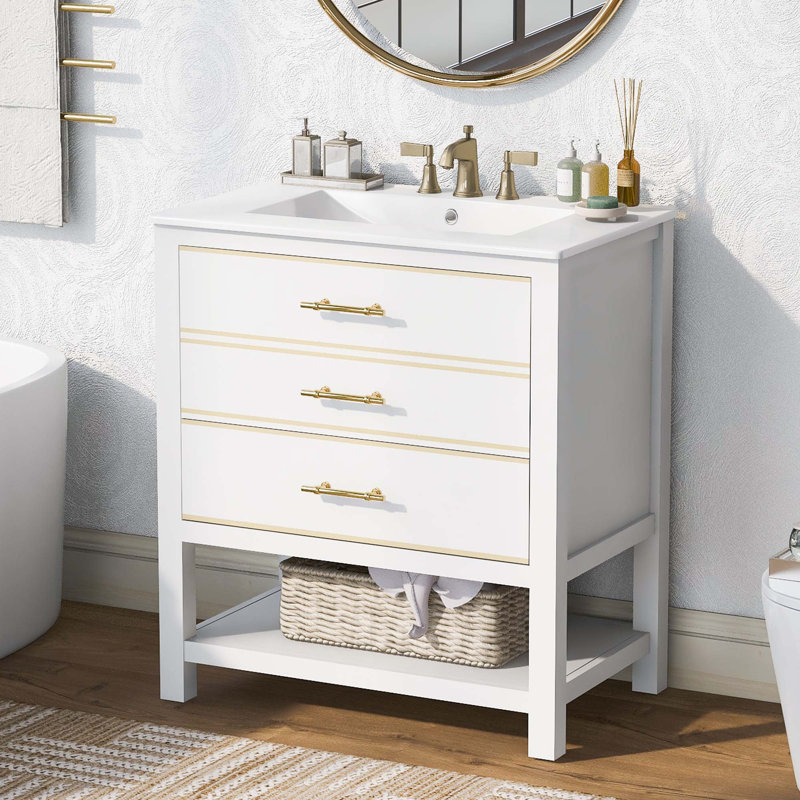 Armoire de meuble-lavabo 30 po, Blanc