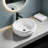Topcraft 15.75 Inch White Round Diamond Pattern Ceramic Bathroom Sink
