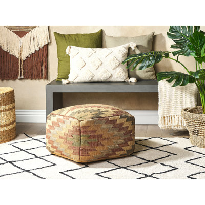 Ardrie 50cm Wide Square Geometric Pouffe Ottoman