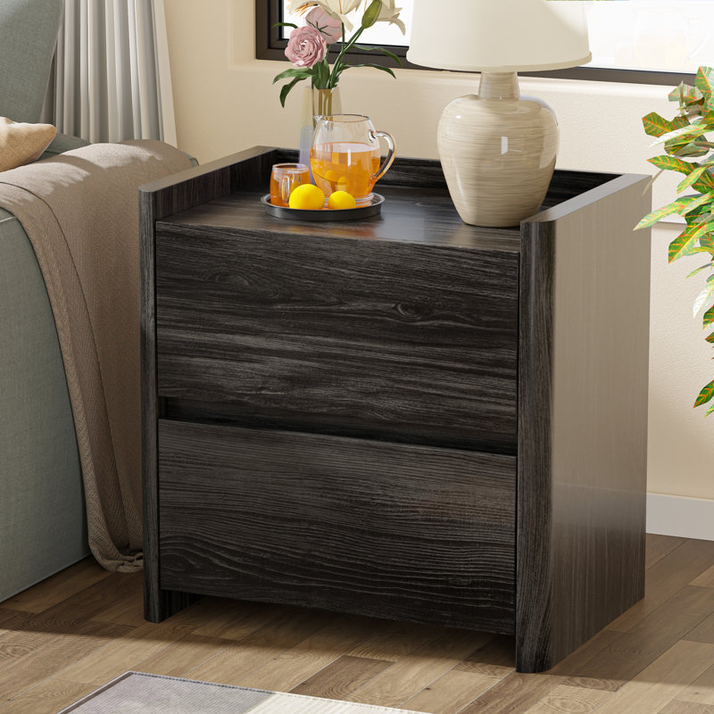 23.6’’ Wide 2-Drawer Modern Nightstand, Dark Grey, Individual