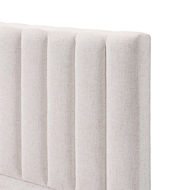 Upholstered Bed Frame With Headboard, King
