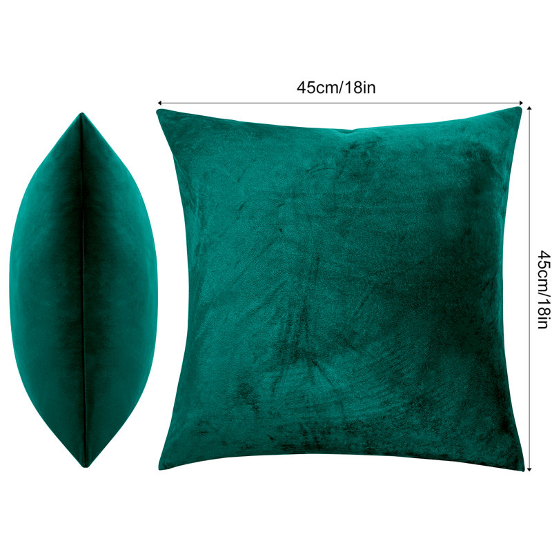 Skrolan Crushed Velvet Scatter Cushion Cover, Green Emerald