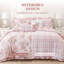 Ensemble de literie complet/queen, couette en microfibre rose à fleurs pour chambre à coucher