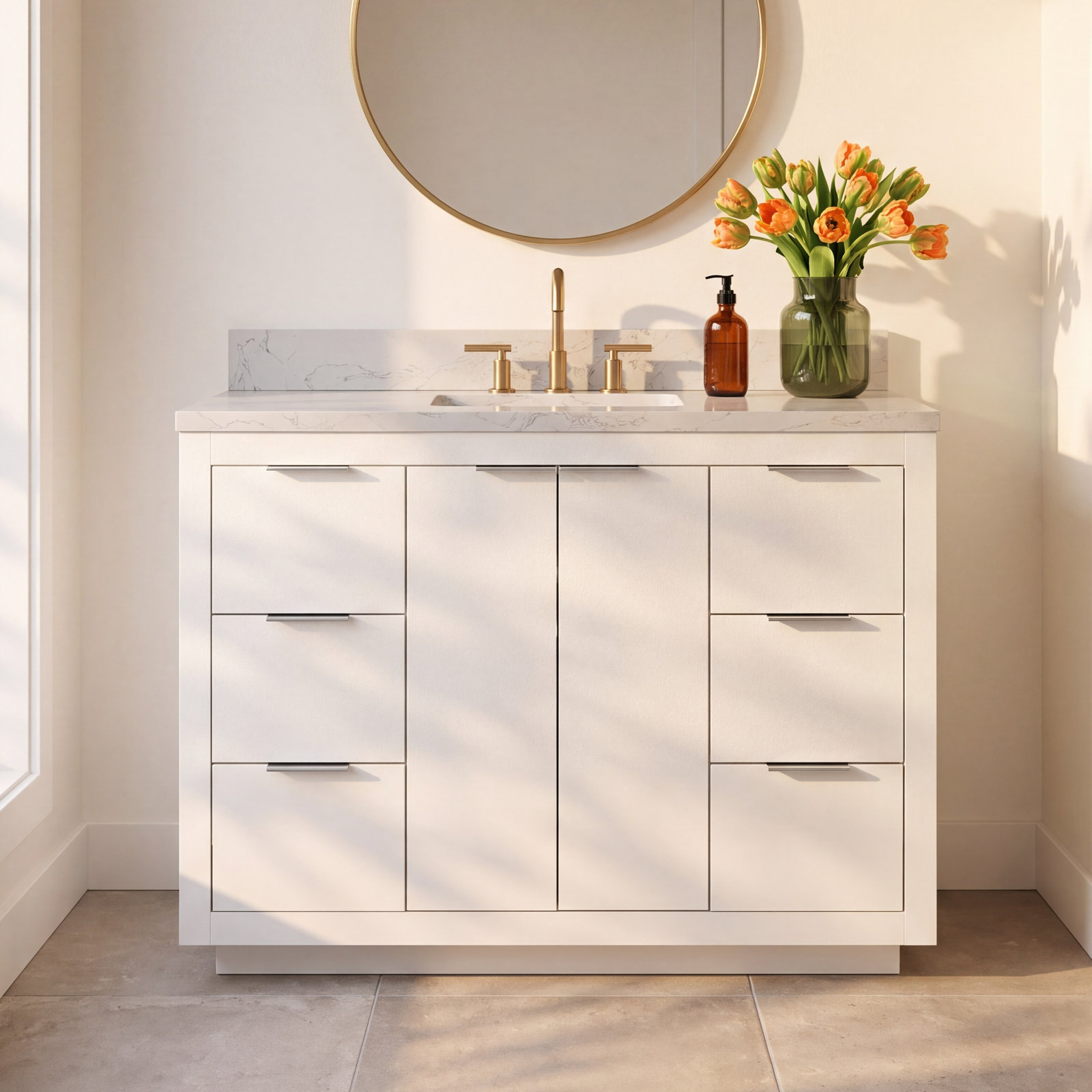 Anastazia 48 " Pine Single Bathroom Vanity, White