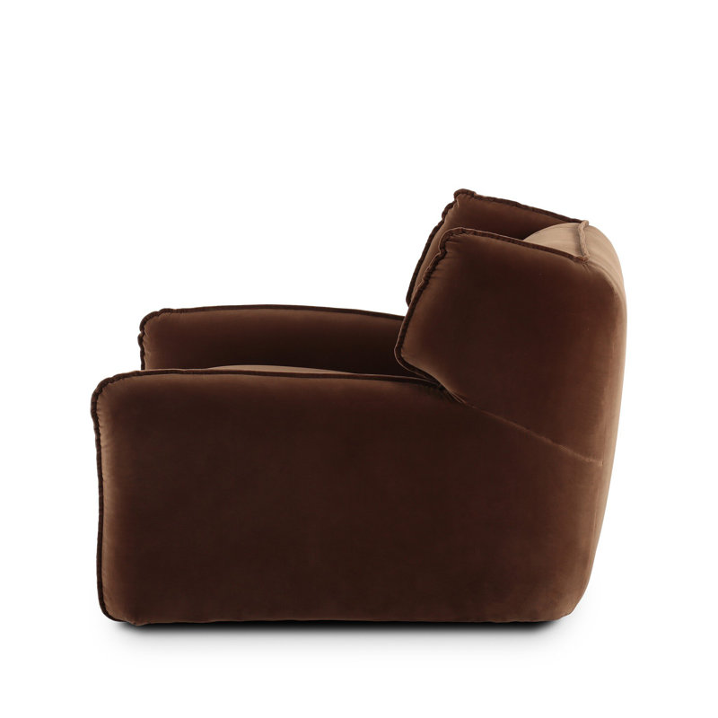 Savina Thaddeus Oversized Upholstered Swivel Chair, Surrey Ochre Performance Velvet