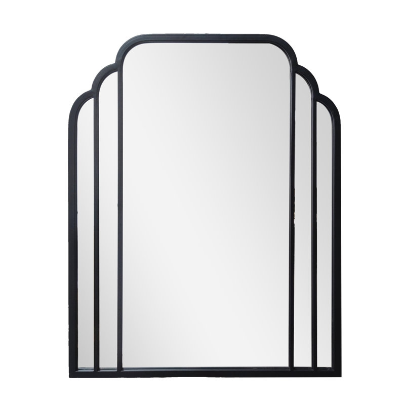 VIP 24 in. Black Art Deco Shaped Mirror