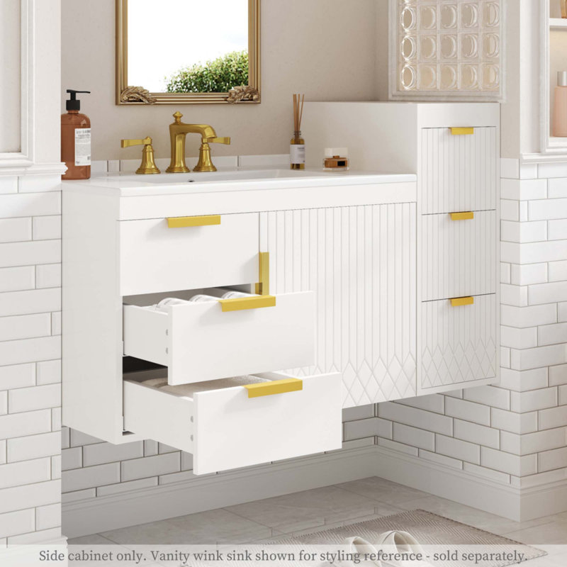 Wall Mounted Floating Cabinet, White