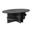 Table basse grise moderne neutre et ovale avec tablettes contemporaines - 53 po x 28 po x 18 po