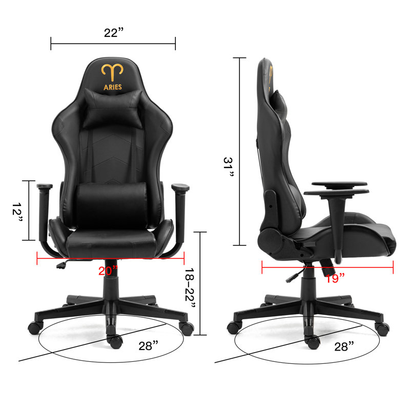 Fauteuil de jeu avec signe astrologique du zodiaque et logo du poker