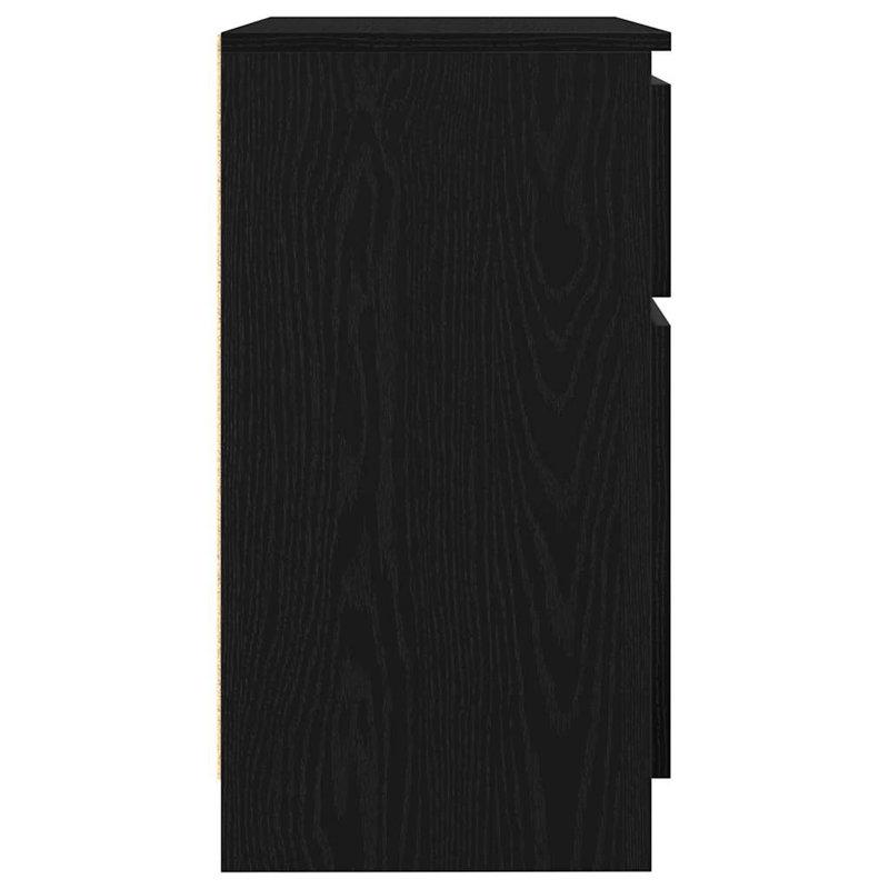 Sideboard With Drawer 71X35x65 Cm Engineered Wood, Black Oak