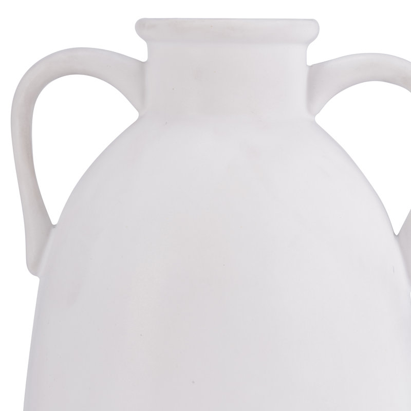 Vase neutre contemporain avec poignées, Blanc