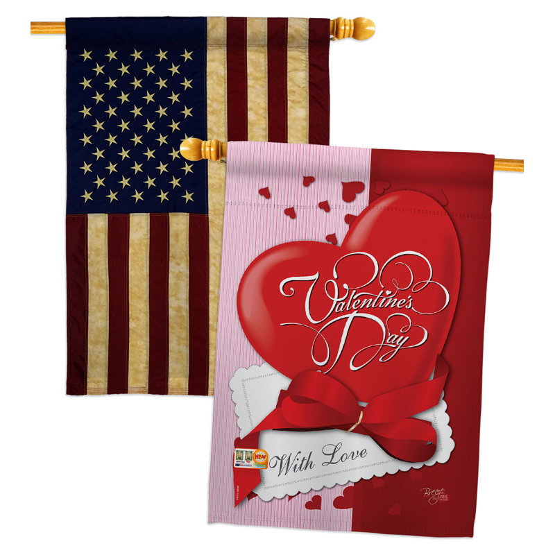 Drapeau de maison 40 po x 28 po With Love