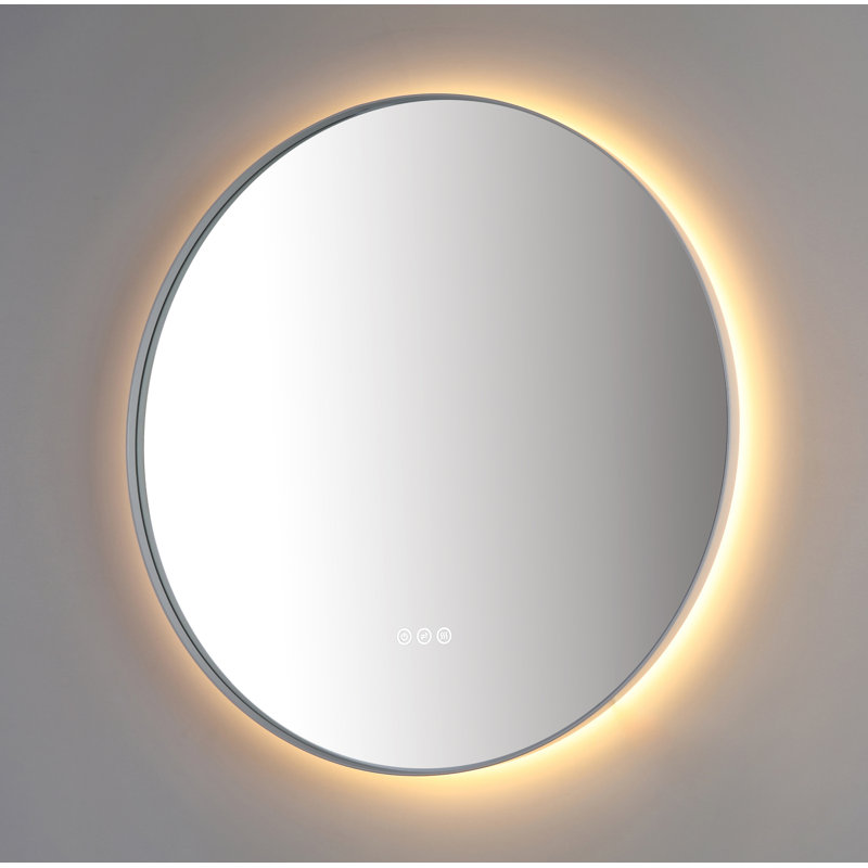 Shell LED Mirror, White, 29.52" x 29.52", Round