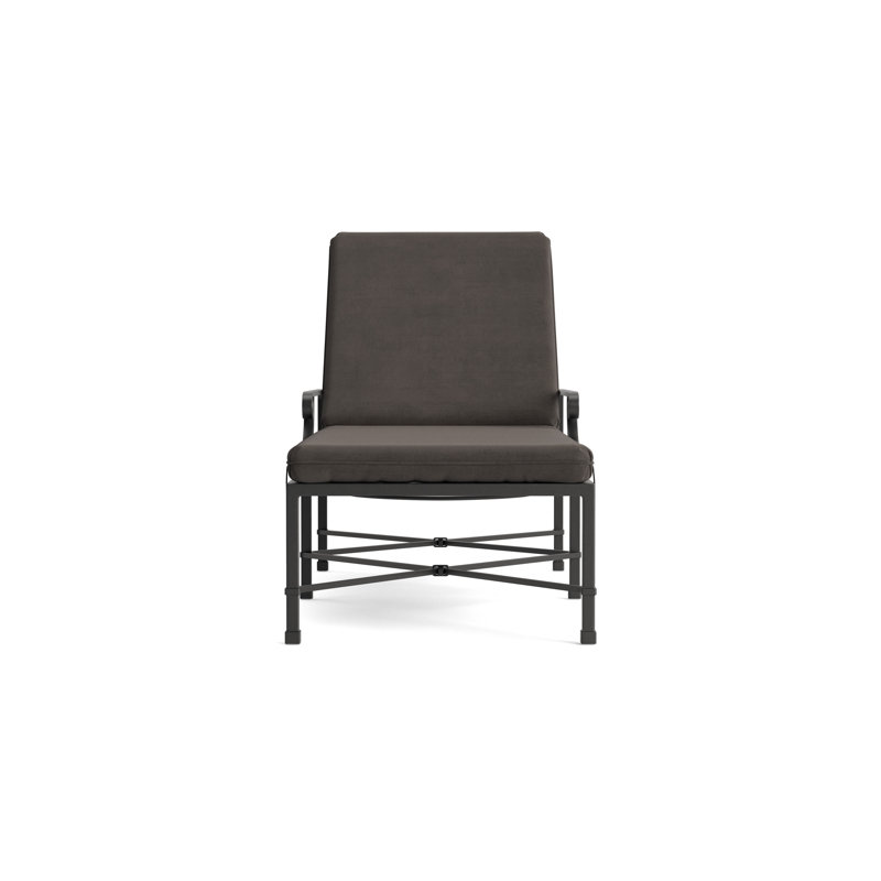 Venetian Outdoor Chaise Lounge, Textured Pewter, Fusion Charcoal
