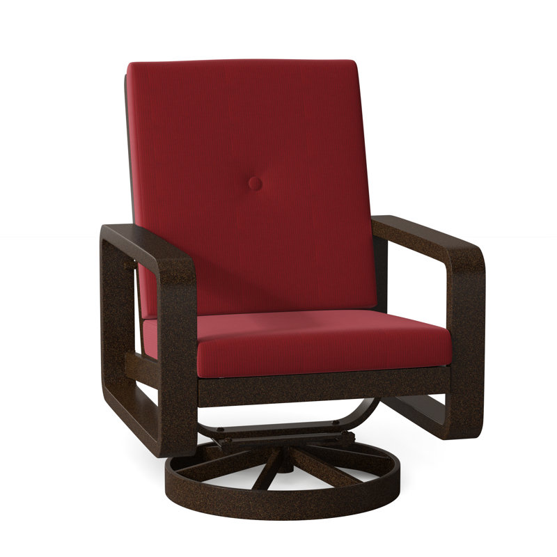 Chaise berçante pivotante avec coussins Vale, Denver Scarlett Sunbrella®, Noir texturé