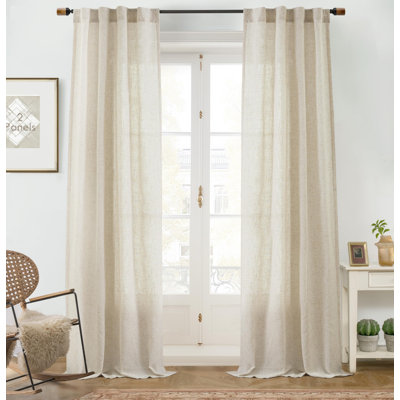 Janie Rod Pocket Semi-Sheer Curtain Panel Pair