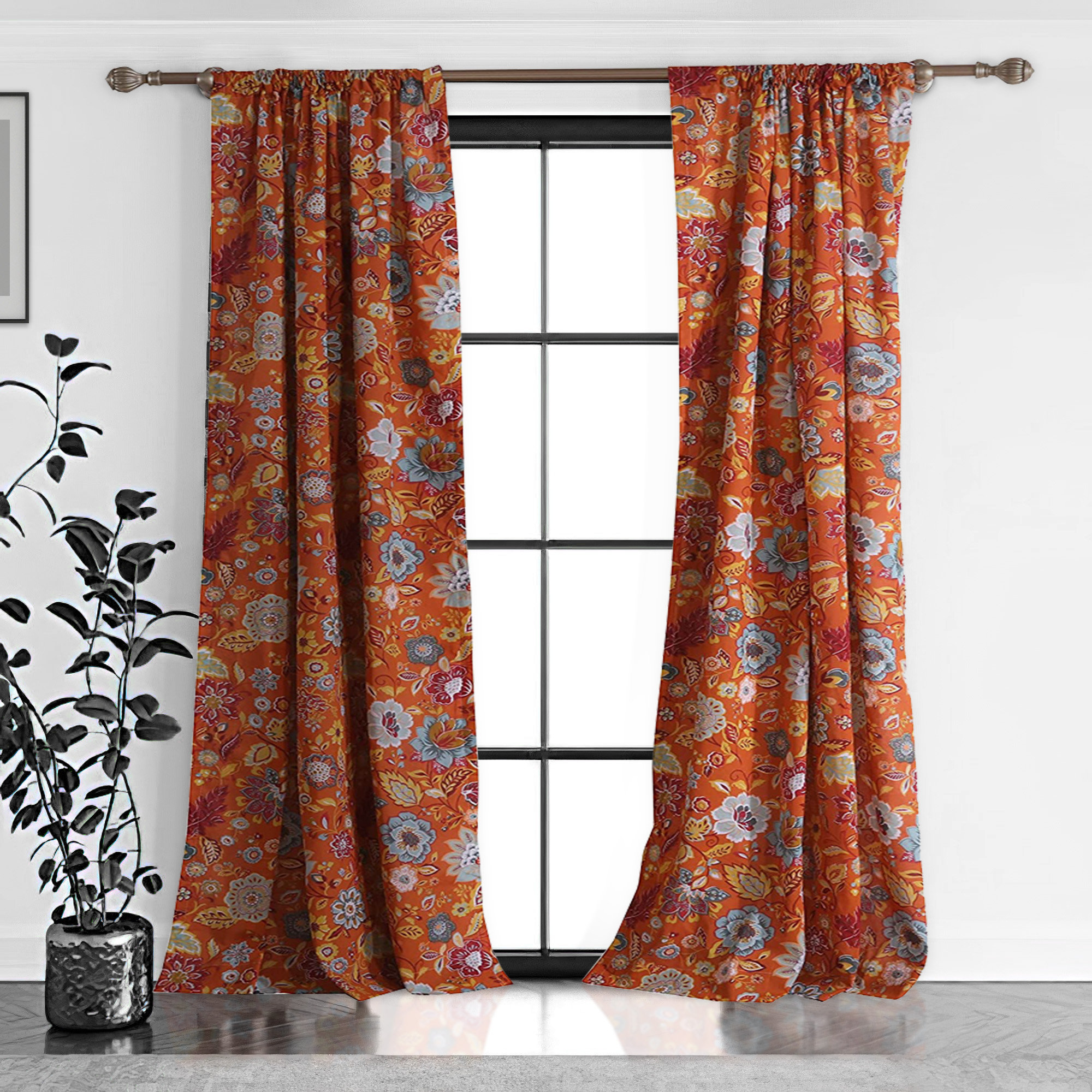 Lital Polyester Curtain Canora Grey