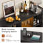 Armoire de bar 54,6 po avec tablettes réglables et lumières RVB, armoire à vin avec porte-verre et support à vin-49227270