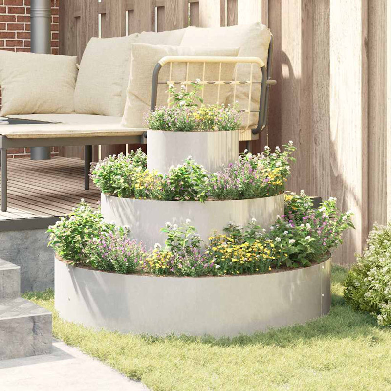 Garden Planter Silver 20 Cm Stainless Steel, 20cmH x 90cmW x 90cmD