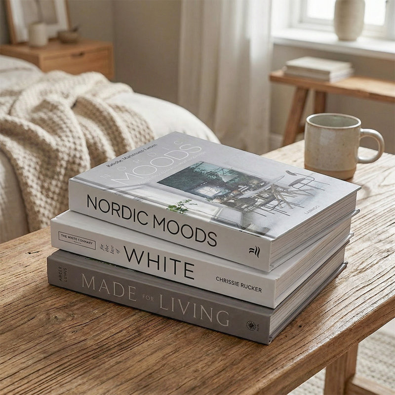 Neutral Home - Ensemble de 3 faux livres - Ensemble de livres esthétiques décoratifs pour tables basses et tablettes