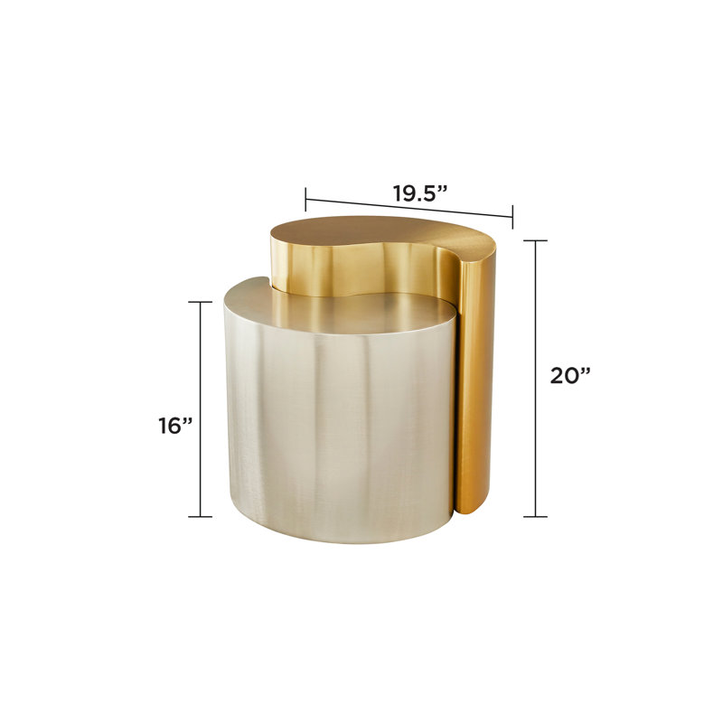 Addington End Table, Gold & Silver