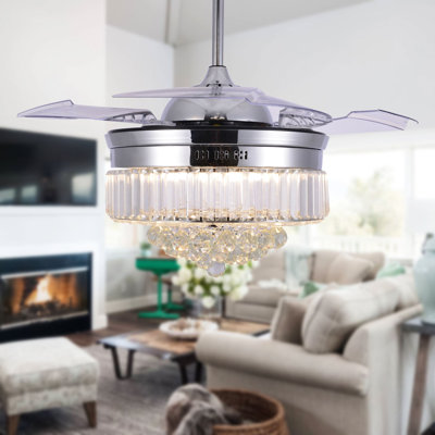 Ventilateur de plafond à del à 4 pales avec télécommande et ensemble d’éclairage inclus Levasy