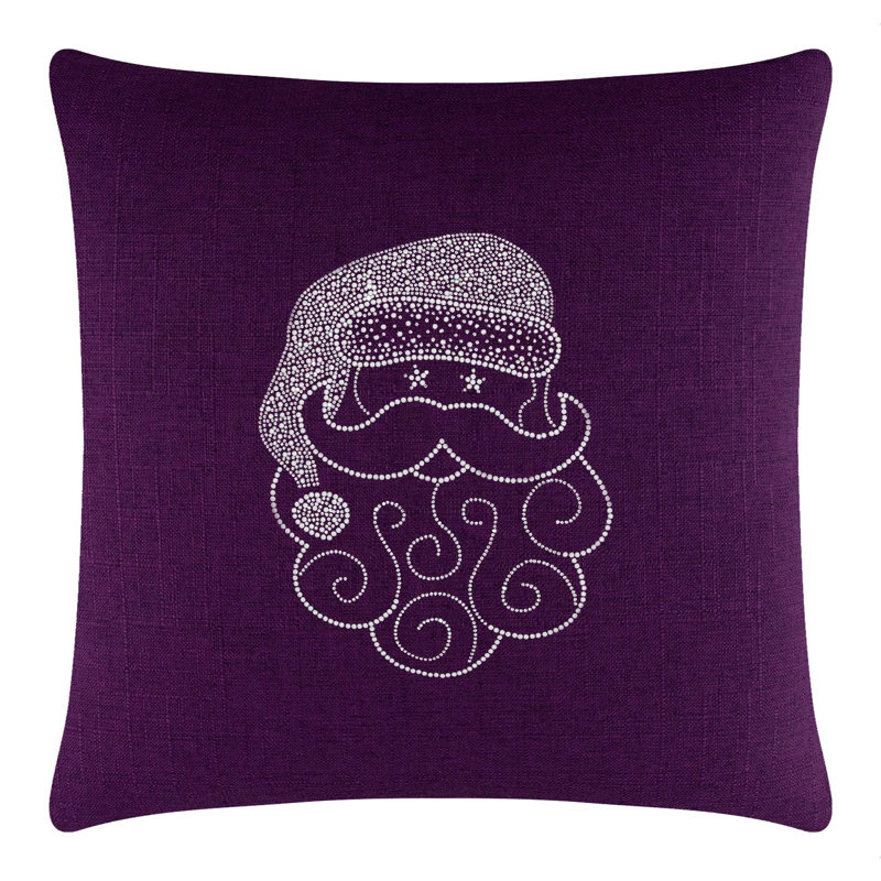 Coussin Sparkles Home Conception de Noël des Fêtes | Insertion de plumes | Lavable à la machine, Mauve, Carré 20 po