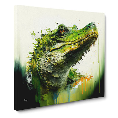 Crocodile Gestural No.1 - Wrapped Canvas