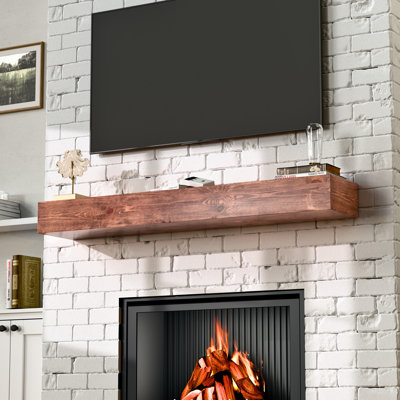 Handcrafted Rustic Solid Wood Fireplace Mantel