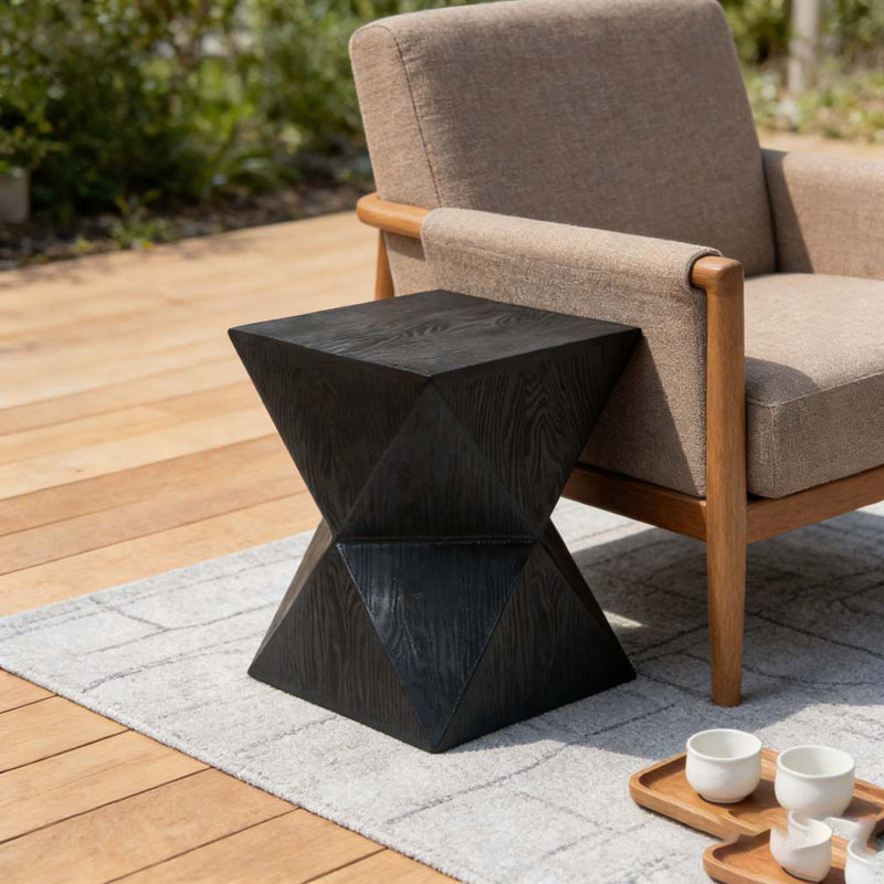Table d'appoint en béton 14,25 po, Noir