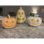 Ensemble de 3 photophores citrouille en céramique avec lumières DEL, citrouilles sculptées à la main pour la décoration de table ou d'étagère d'Halloween