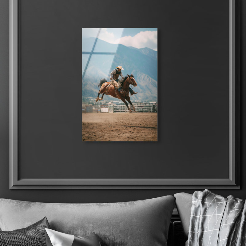 Bronc Rider Print by Oliver Gal, 15" H x 10" W, High-Gloss Acrylic Print