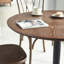 Table de salle à manger ronde en bois massif noyer-1825734598