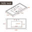 Plateau de meuble-lavabo 36 po, céramique, blanc, eau 1,66 gallon, surface de bord 0,98 po, lavabo blanc, sans éclaboussure, look moderne