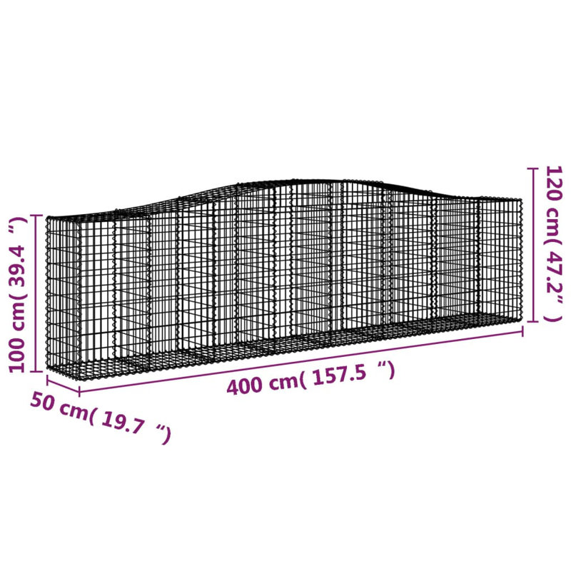 Anitia 120cm H x 400cm W Silver Metal Fence Panels Included