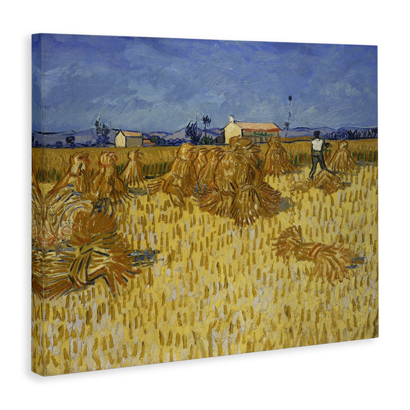 "Van Gogh Corn Harvest", art mural par one1000paintings, H 30 po x l 40 po