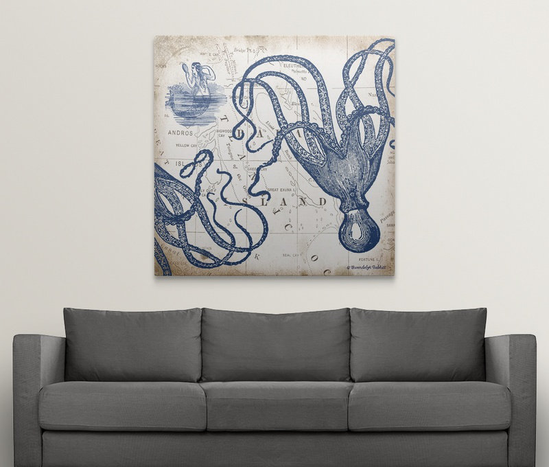 « octopi i », impression gwendolyn babbitt, impression, H 35 po x l 35 po x P 1,5 po, Toile