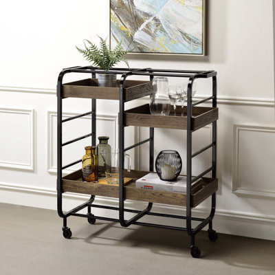 Serving Cart With 3 Adjustable Trays by Mercer41