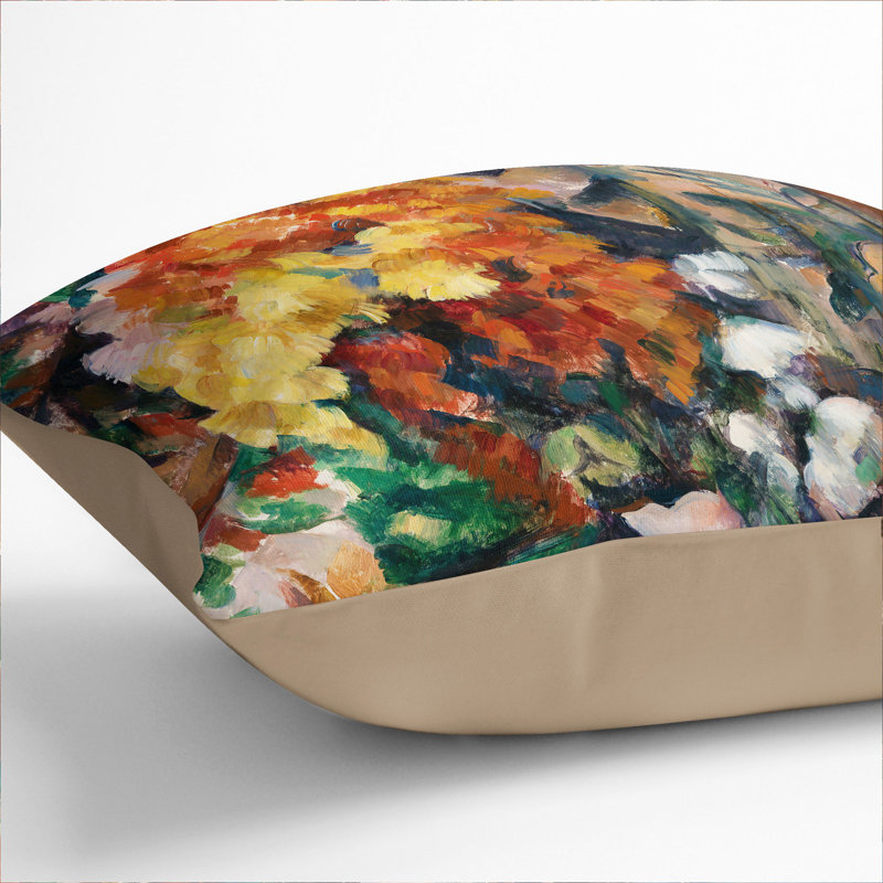 The Flowered Vase Square Throw Cushion, 40cm H x 40cm W x 15cm D, Stone