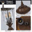 Lampadaire d'extérieur rétro avec abat-jour en verre transparent et conception câblée à 2 lumières - bronze