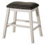 Table à manger moderne à hauteur de comptoir 5 pièces, gris foncé et bois massif, 4 tabourets, pieds en angle