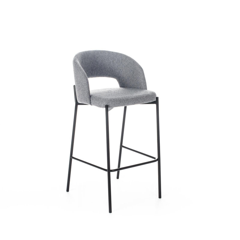 Dellroy Upholstered Bar Stool, Grey
